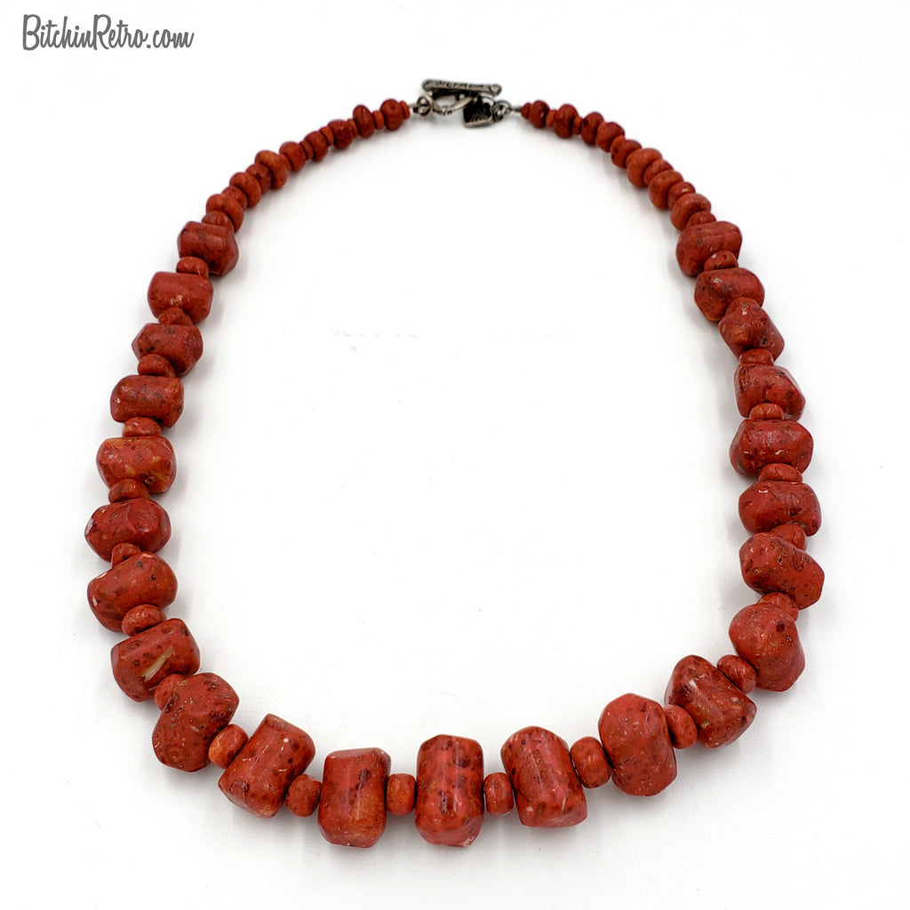 Sold at Auction: Vintage Pink Coral Necklace